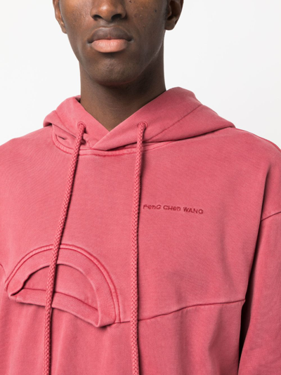 Shop Feng Chen Wang Double-collar Cotton Hoodie In Pink