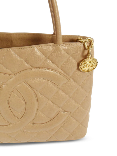 Pre-owned Chanel 2002 Medallion Tote Bag In Neutrals