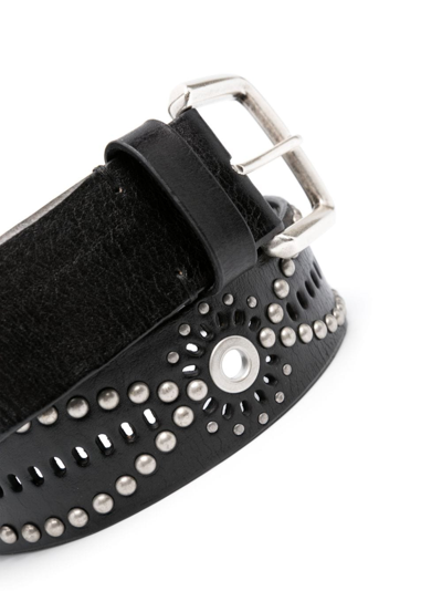 Shop Golden Goose Stud-embellished Leather Belt In Black