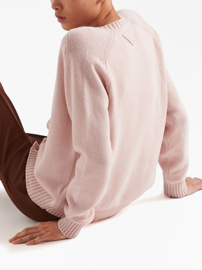 Shop Prada Wool-cashmere Cardigan In Pink