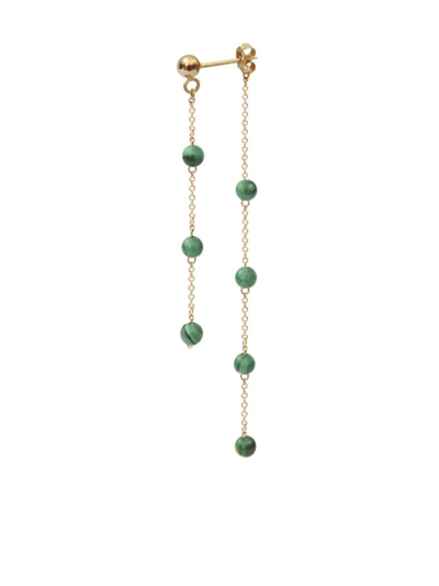 Shop The Alkemistry 18kt Recycled Yellow Gold Matcha Malachite Earrings