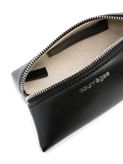 Courrèges One Nano Leather Wallet In Black