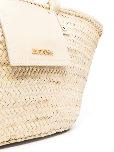 Shop Jacquemus Le Panier Soli Raffia Tote Bag In Neutrals