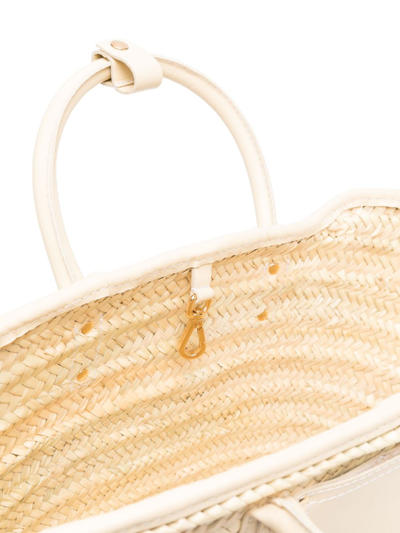 Shop Jacquemus Le Panier Soli Raffia Tote Bag In Neutrals