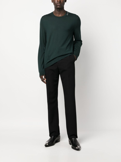 Zadig & Voltaire Slongan Print Knitted Jumper In Green