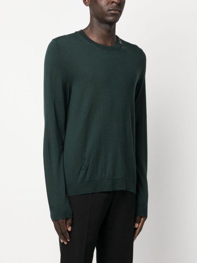 Shop Zadig & Voltaire Slongan Print Knitted Jumper In Green