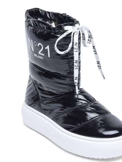 Shop N°21 Padded Lace-up Boots In Black