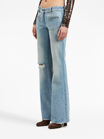 Palm Angels Blue Bootcut Denim Pants In Blue