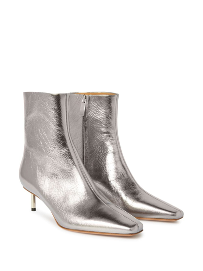 Shop Off-white Allen Key Square-toe Ankle Boots In Silver