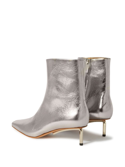 Shop Off-white Allen Key Square-toe Ankle Boots In Silver