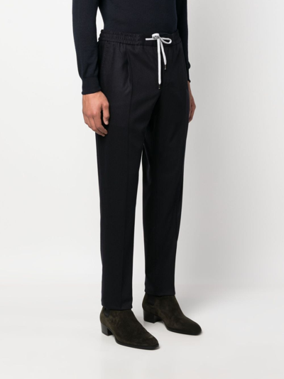 Pt Torino Elasticated-waist Tapered Trousers In Blue