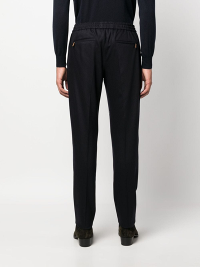 Pt Torino Elasticated-waist Tapered Trousers In Blue