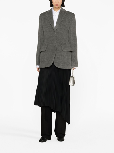 Shop Jil Sander Single-breasted Wool Blazer In Grey