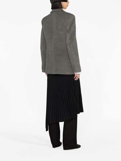 Shop Jil Sander Single-breasted Wool Blazer In Grey