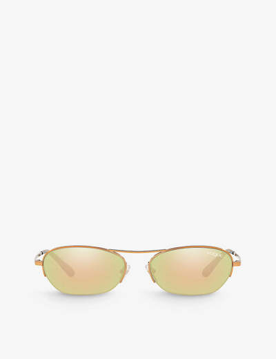 Shop Vogue Women's Gold Oval Sunglasses