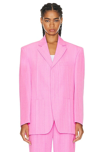 Shop Jacquemus La Veste D'homme Blazer In Pink