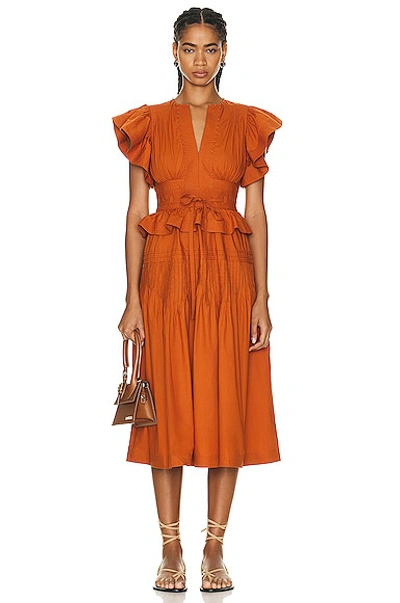 Shop Ulla Johnson Florence Dress In Saffron