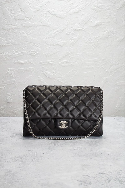 Pre-owned Chanel Lambskin Quilted Flap Chain Shoulder Bag In Gray
