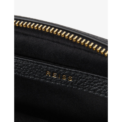 Shop Reiss Womens Black Cleo Camera Leather Cross-body Bag