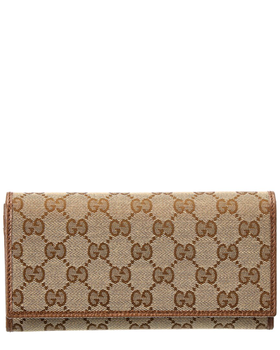 Shop Gucci Gg Canvas Continental Wallet In Beige