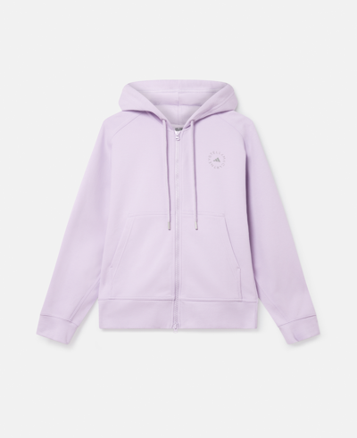 Shop Stella Mccartney Logo Zip Hoodie In Purple Glow