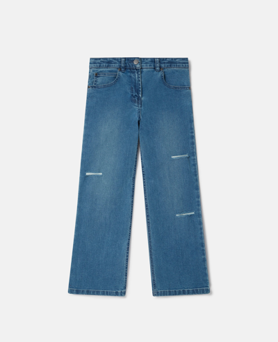 Shop Stella Mccartney Torn Flared Jeans In Blue