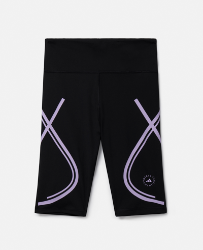 Shop Stella Mccartney Truepace Running Bike Shorts In Black/purple Glow