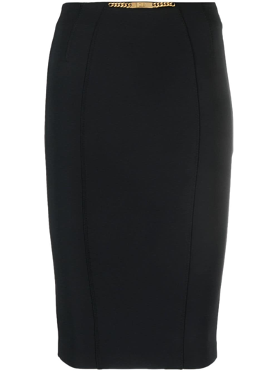Shop Elisabetta Franchi Midi Skirt In Black  