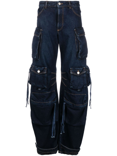 Shop Attico `fern` Long Pants In Blue