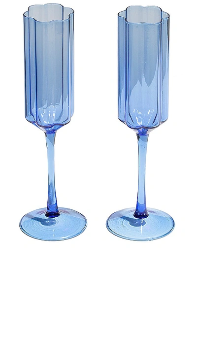 Shop Fazeek Wave Flutes Set Of 2 In Blue