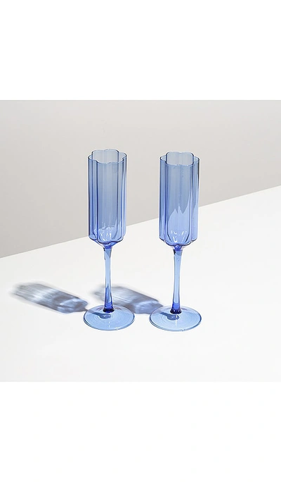 Shop Fazeek Wave Flutes Set Of 2 In Blue