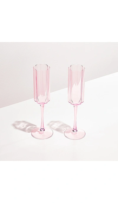 Fazeek Pink Wave Flute Set In Pink