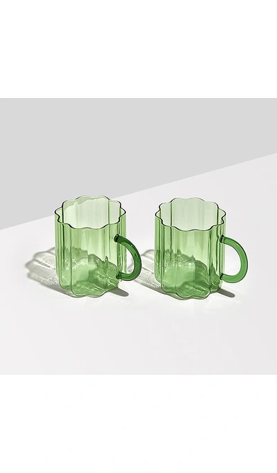 Shop Fazeek Wave Mugs Set Of 2 In Green