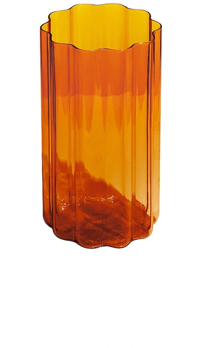 Shop Fazeek Wave Vase In Burnt Orange