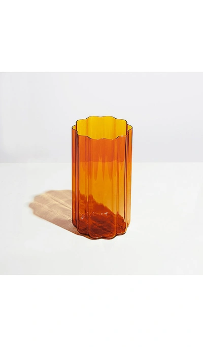 Shop Fazeek Wave Vase In Burnt Orange