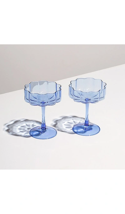 Fazeek Blue Wave Coupe Glass Set In Blue