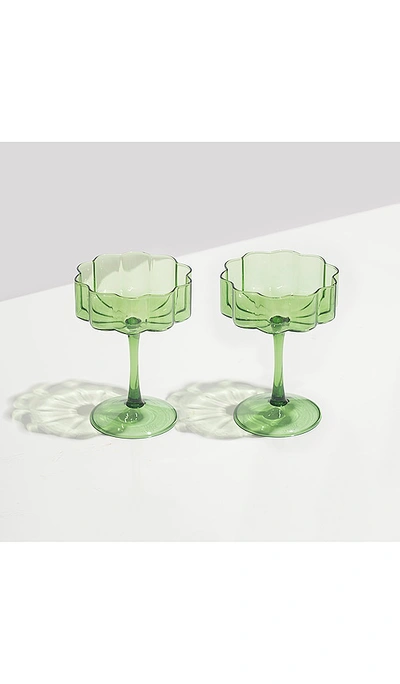 Fazeek Two Wave Coupe Glasses In Green
