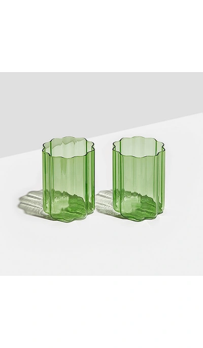 Shop Fazeek Wave Glasses Set Of 2 In Green