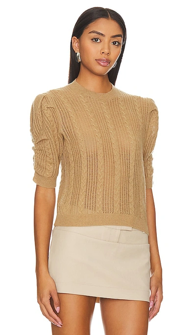 Shop Frame Ruched Sleeve Sweater In Beige