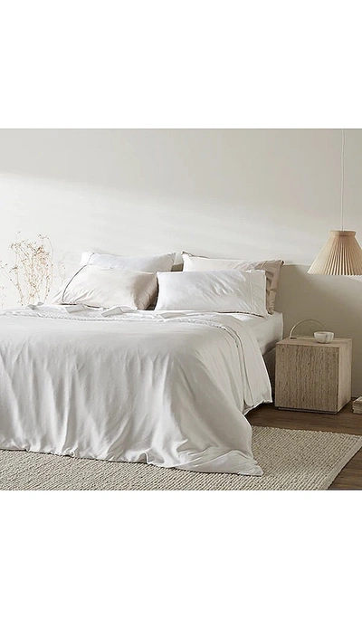 Ettitude Twin Sateen Solid Duvet Cover In Cloud