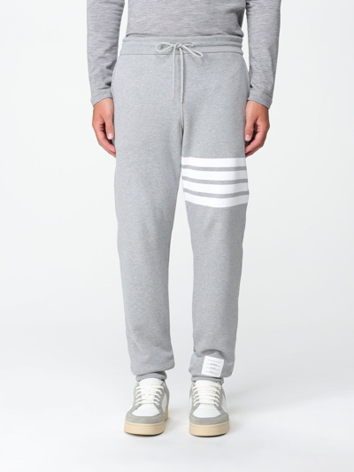 Shop Thom Browne Pants In Cotton In Grey