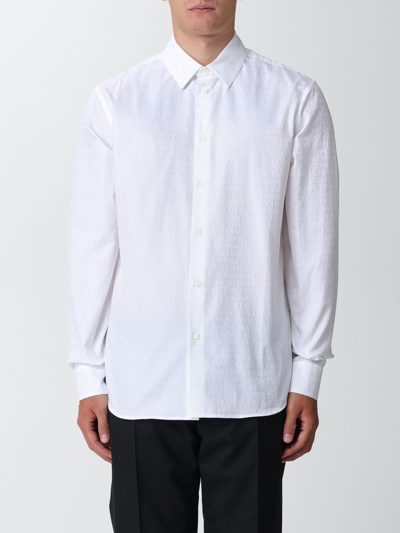 Shop Versace Shirt In Jacquard Cotton In White