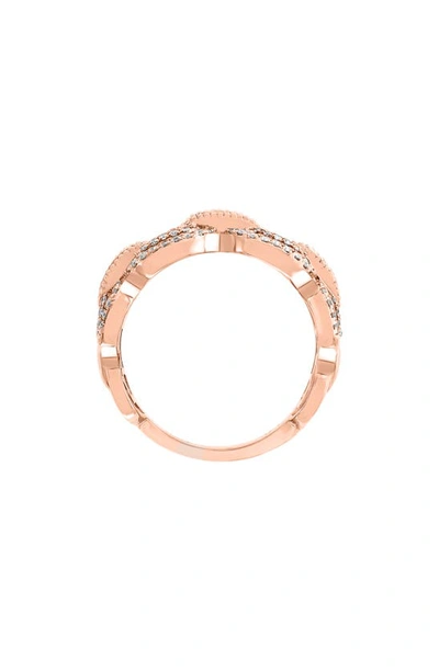 Effy 14k Rose Gold Baguette Cut Diamond Scalloped Band Ring In Rose Gold