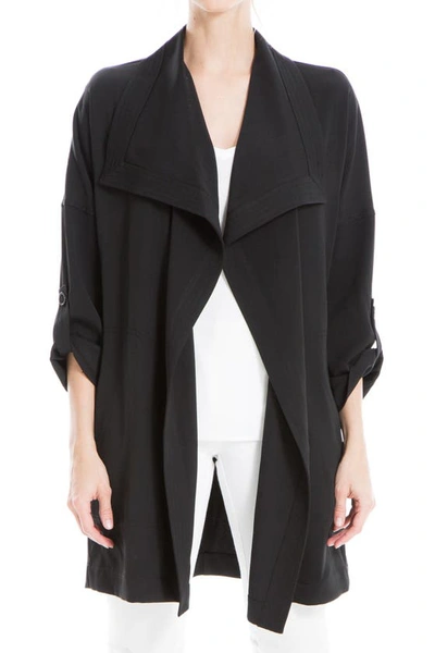 Shop Max Studio Drape Collared Jacket In Black-black