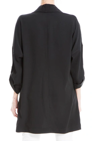 Shop Max Studio Drape Collared Jacket In Black-black