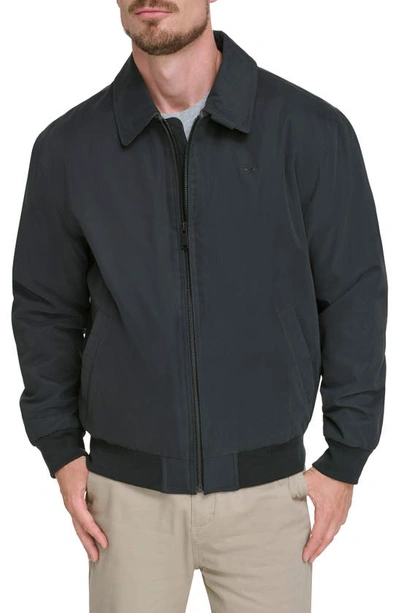Dockers Mens Water Resistant Midweight Bomber Jacket In Black