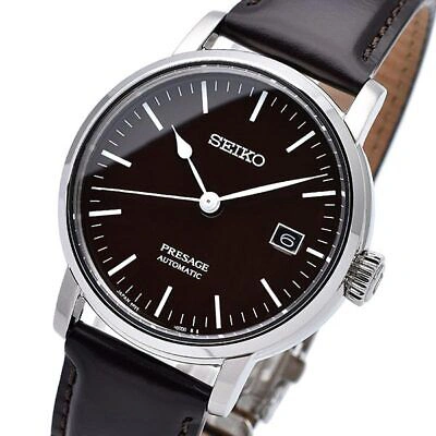 Pre-owned Seiko Presage Sarx067 Brown Mechanical Automatic Leather Men's Watch In Box
