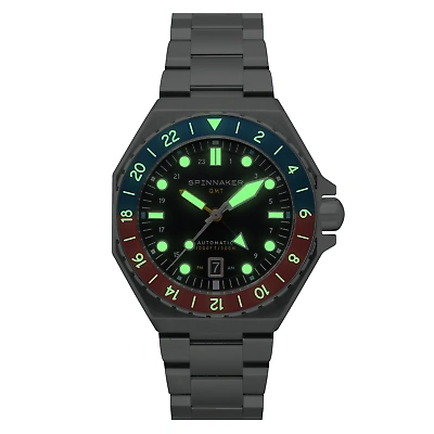 Pre-owned Spinnaker Dumas Gmt Automatic Cobalt Crimson