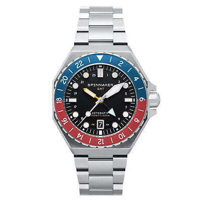 Pre-owned Spinnaker Dumas Gmt Automatic Cobalt Crimson