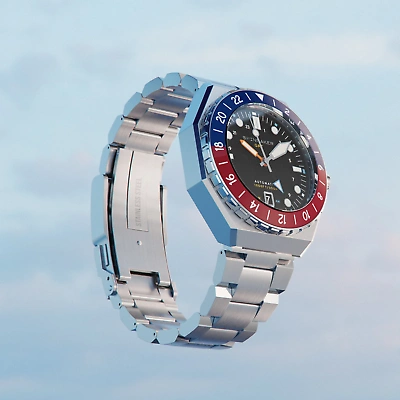 Pre-owned Spinnaker Dumas Gmt Automatic Cobalt Crimson
